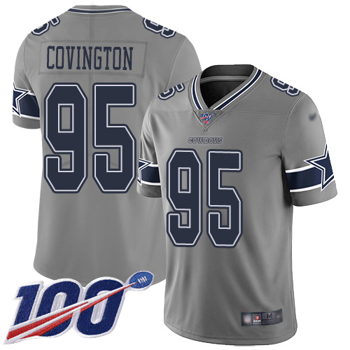Men Dallas Cowboys Limited Gray Christian Covington #95 100th Season Inverted Legend NFL Jersey->women nfl jersey->Women Jersey